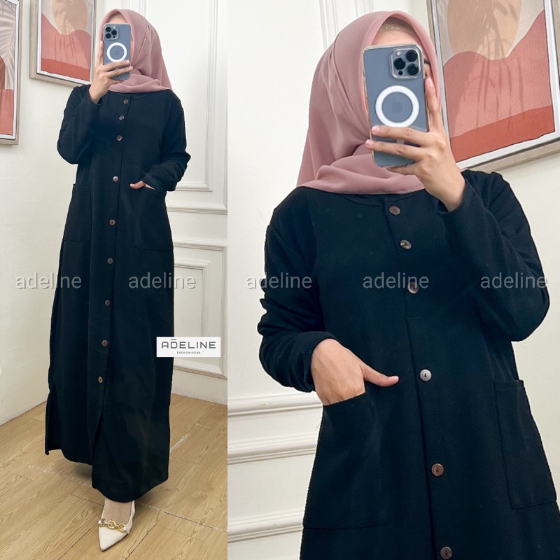 Azzahra - Gamis Wafle Milano LD100 Busui Kantong Kiri&amp;Kanan / R.5 - 187-5310