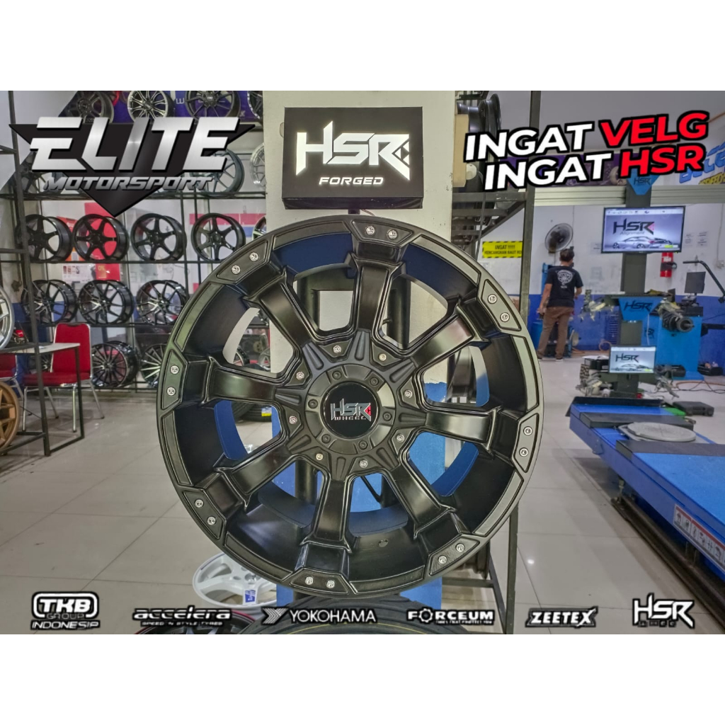 Velg Mobil HSR Semi Offroad Ring 17x9 Lubang 6 Pcd 139,7 Velg Mobil Hilux Strada Triton