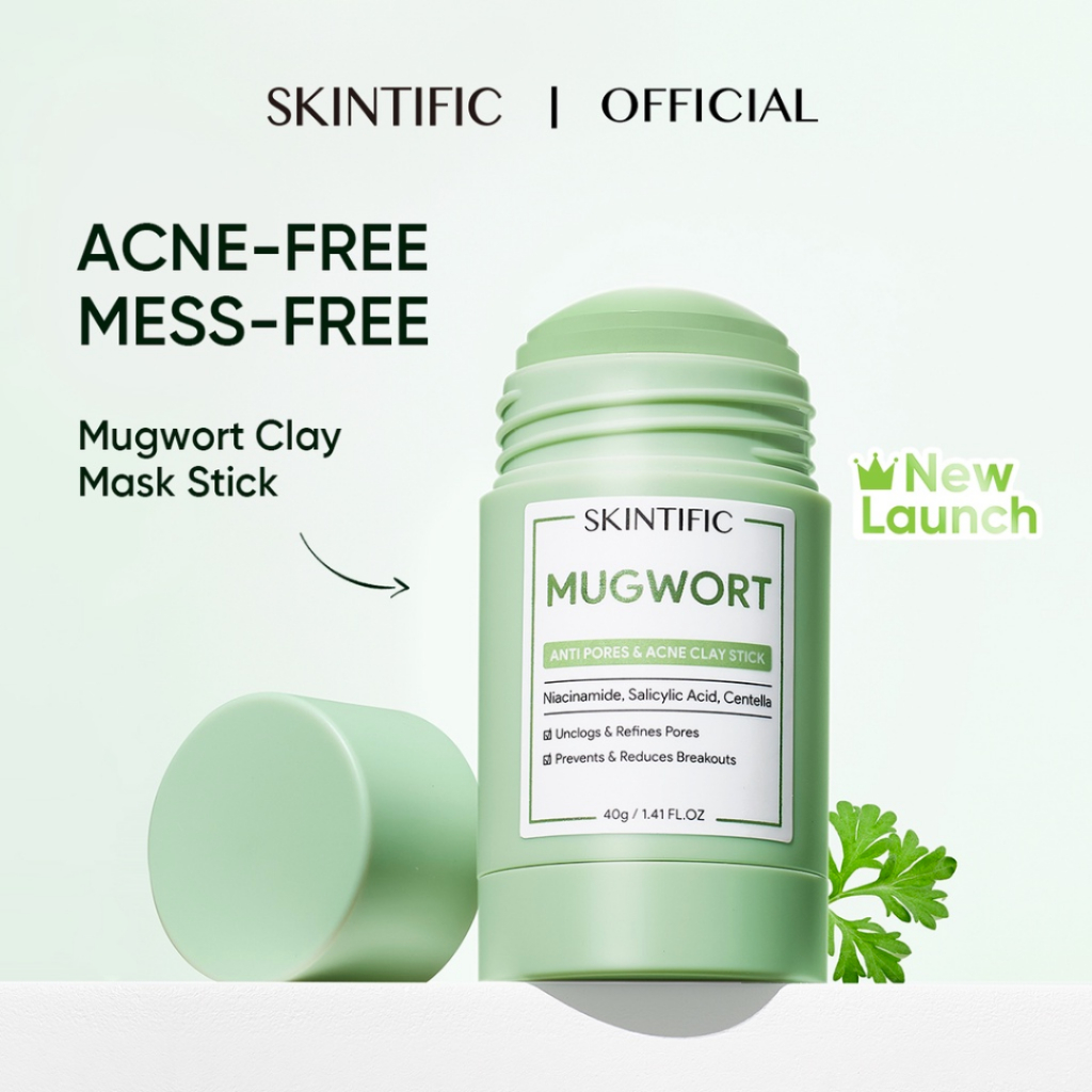 SKINTIFIC Mugwort Acne Clay Stick 40gr (100% ORIGINAL &amp; BPOM)