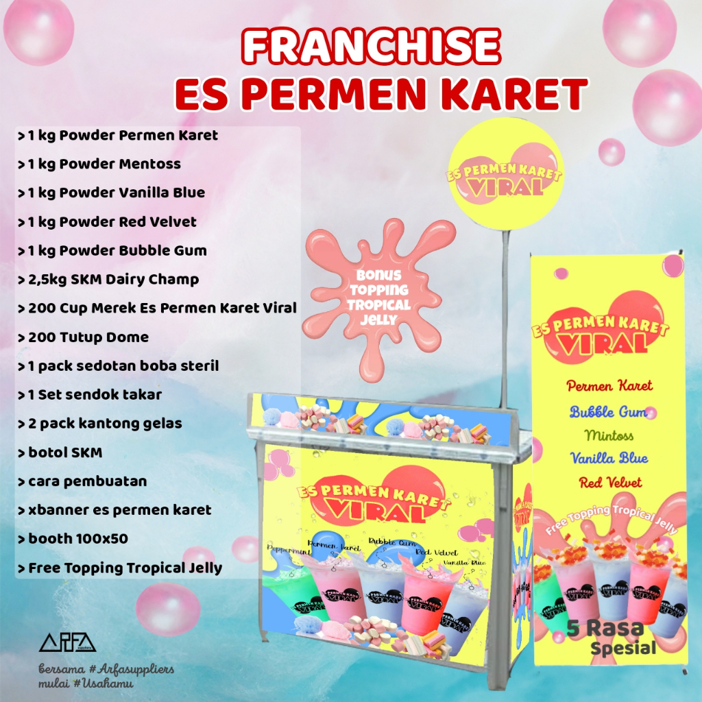 Paket Usaha/ Franchise Es Permen Karet Viral