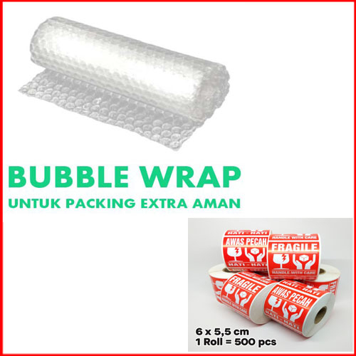 

TAMBAHAN WRAPPING / BUBLE WRAP PACKAGING + FRAGILLE BIKIN PESANAN LEBIH AMAN