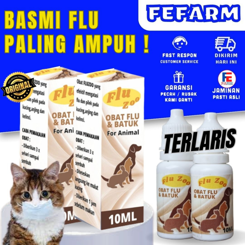 Obat Flu Pilek Dan Demam Pada Kucing FLUZOO FEFARM