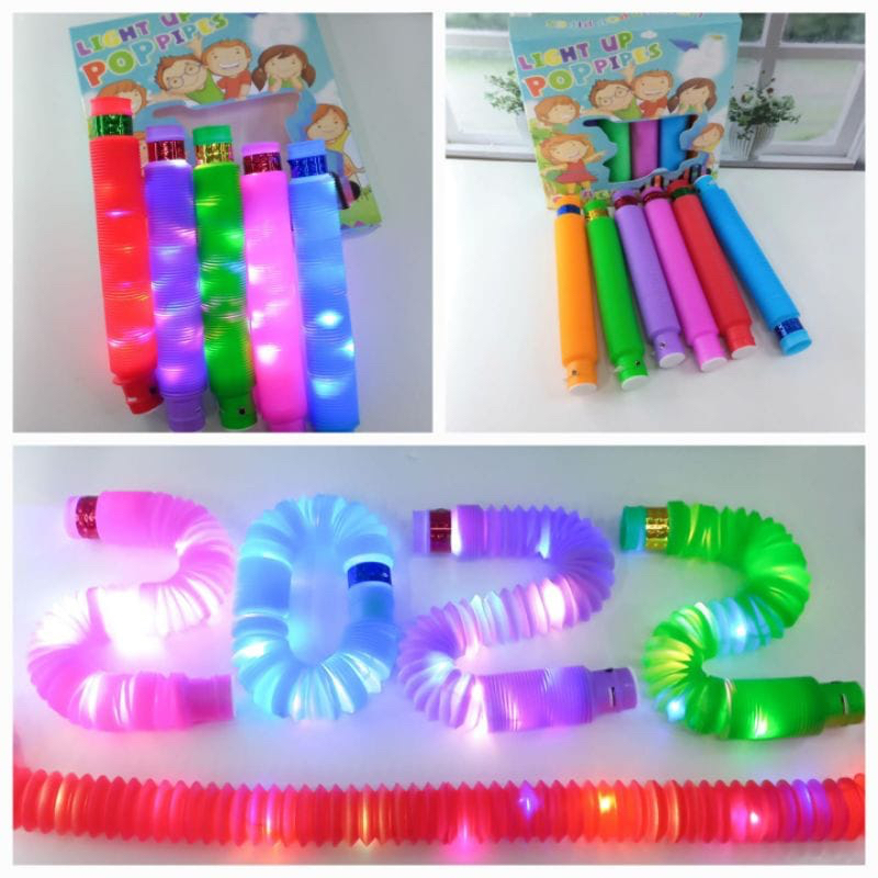 `ღ´ PHINKL `ღ´Selang pipa lampu led mainan anak lagi viral