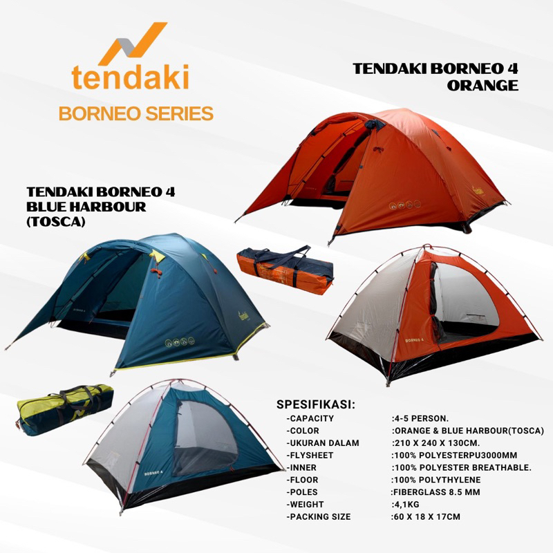 TENDAKI •Grosir Tenda Camping Terlaris •Tenda Dome Termurah •NSM 4 •Borneo 4 Double Layer •Java 4 Pro • Java 4 Light •Arundaya 4+ Air •PU3000mm