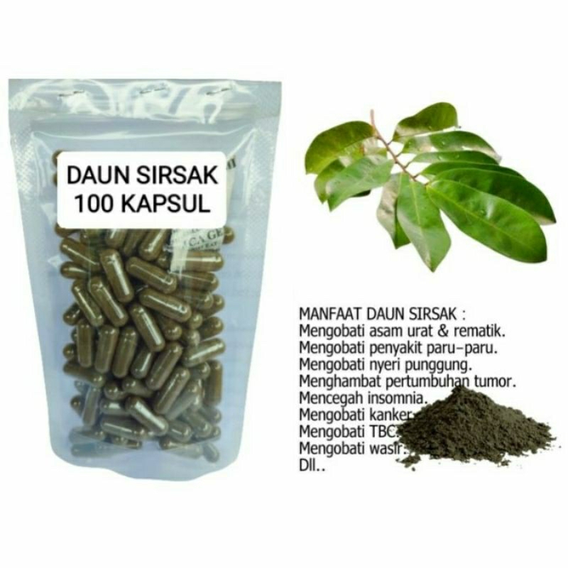 

DAUN SIRSAK Kapsul Herbal Alami Kemasan Hemat - isi 100 pcs