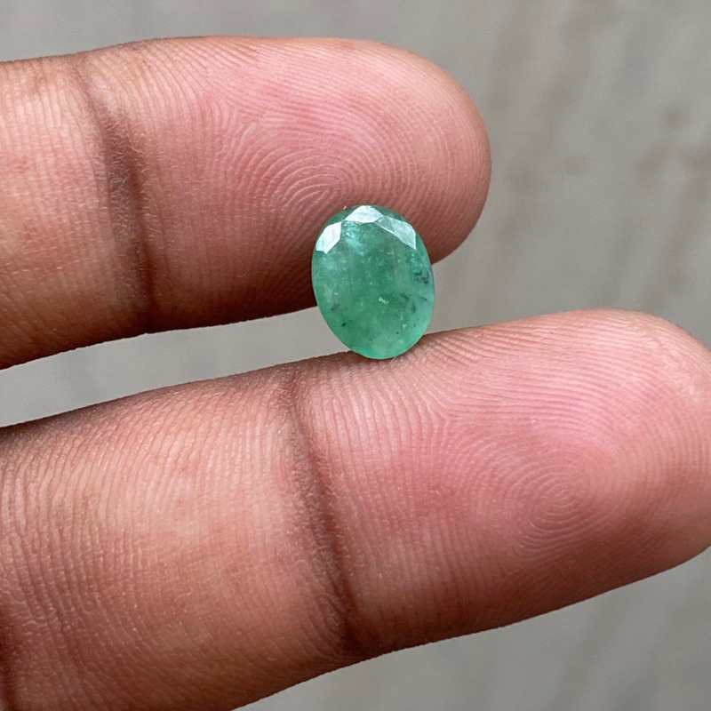 Natural emerald beryl batu permata zamrud batu jamrud 100% asli zamrud garansi dim 9.5x7x3.5