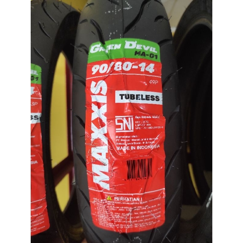 Ban tubless Maxxis Green Devil 90/80 ring 14