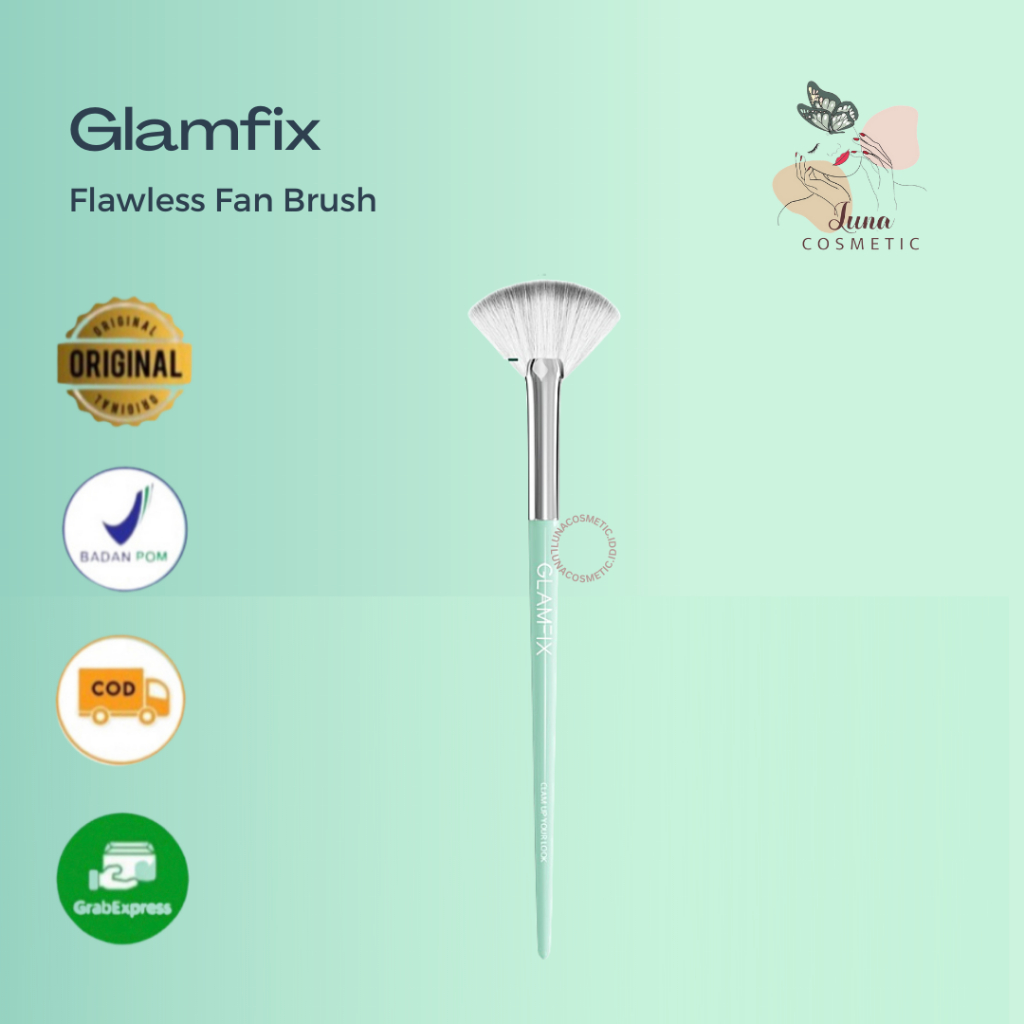 GLAMFIX Flawless Fan Brush Make Up 1 Pcs _ Kuas Make Up Highlighter | GLAM FIX Alat Kecantikan Makeup by YOU