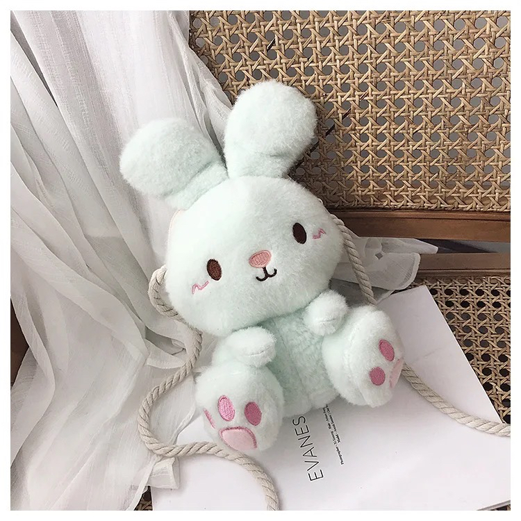 PROMO SALE 7.7 - TAS SELEMPANG BAHU MODEL BONEKA BABY BUNNY BERUANG BULU GEMOY PELUK MERANGKUL ARISTA KEKINIAN