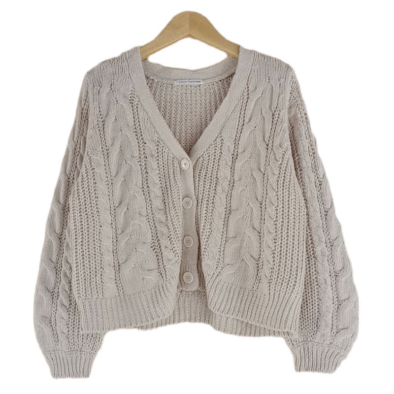RAJUT CARDI OUTER KEPANG CROP BALON TEBAL BRAND