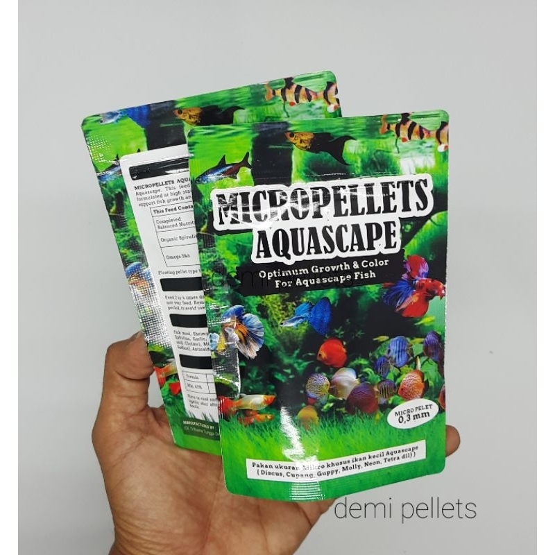 MICROPELLETS AQUASCAPE pelet ikan Glowfish discus neon hias ukuran kecil