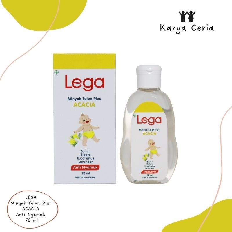 LEGA Minyak Telon Plus Acacia Kuning Anti Gigitan Nyamuk ukuran 70 ml Harum Wangi Baik Buat Kulit Bayi