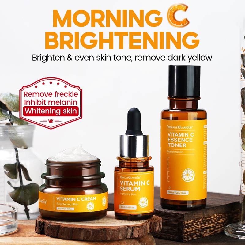 PAKET MALAM&amp;PAGI Vibrant Glamour Retinol set + Vitamin C set (6 produk)