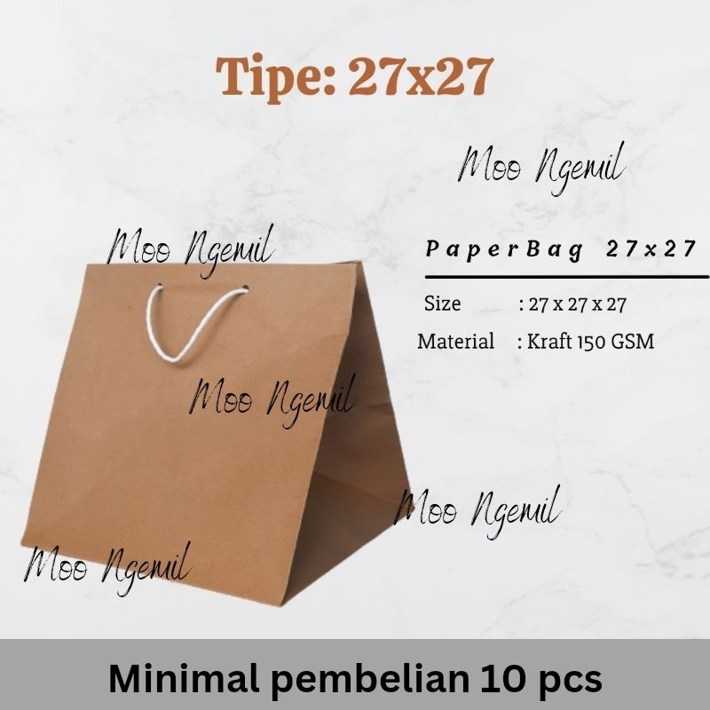 

PAPER BAG COKLAT 27x27x27 Tas Coklat, Tas hampers