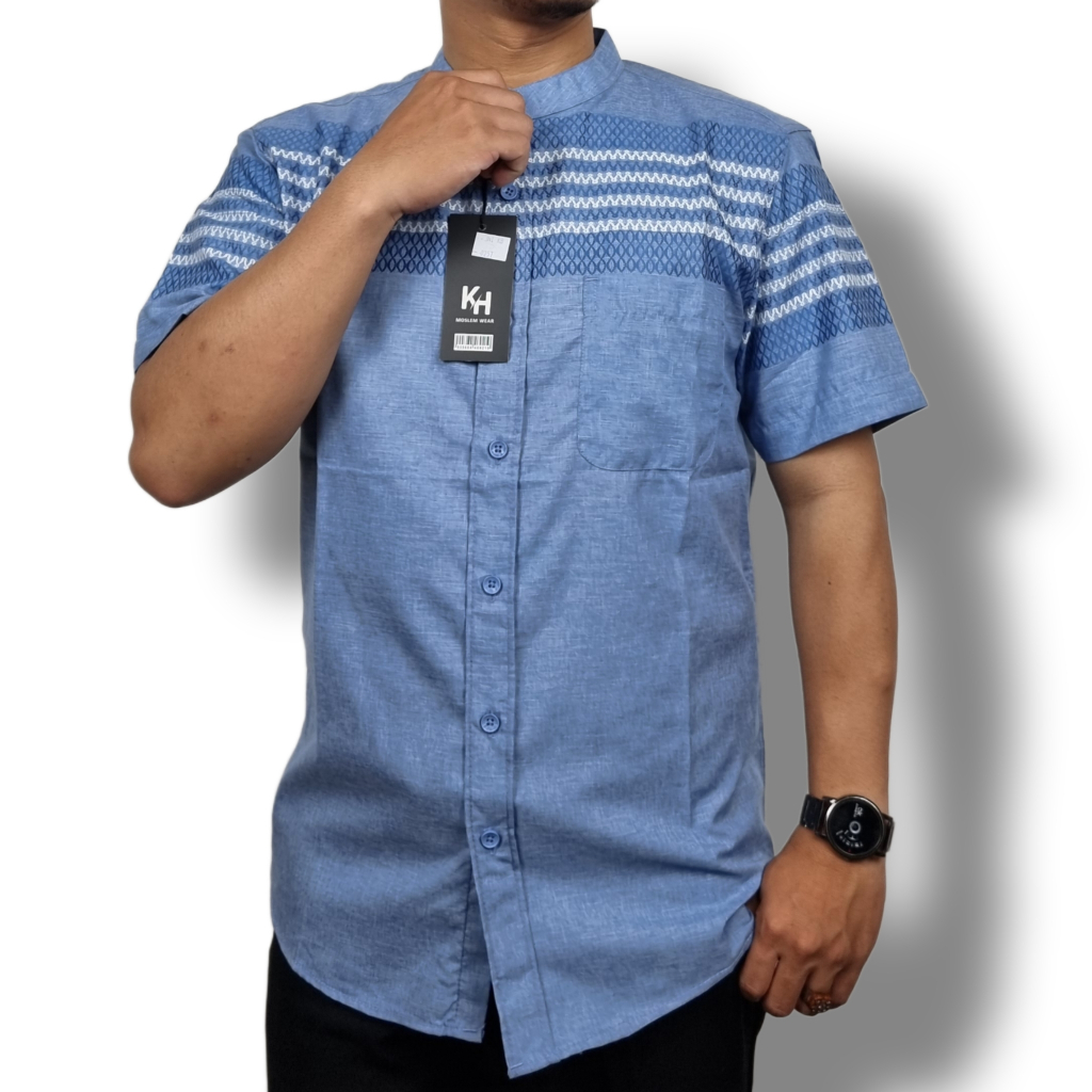 Kemko Dewasa KH New Kemeja Koko Pria Lengan Pendek Polos Katun Premium Ada Ukuran Jumbo High Quality