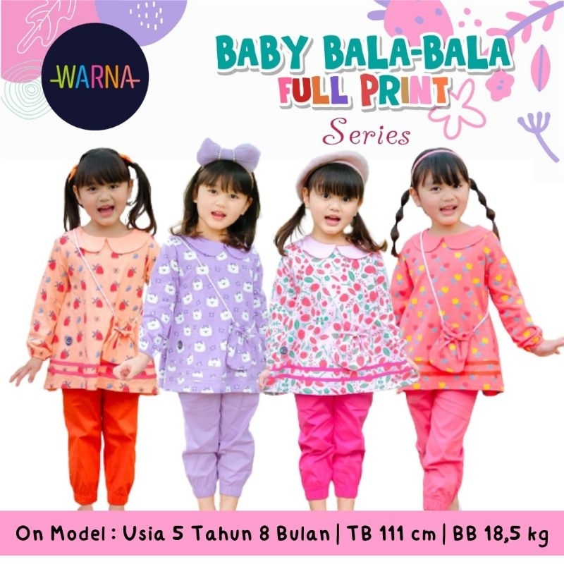 Ready ‼️ Set Anak Perempuan Lucu gratis Tas Lucu Baby Bala Bala by Warna bisa COD