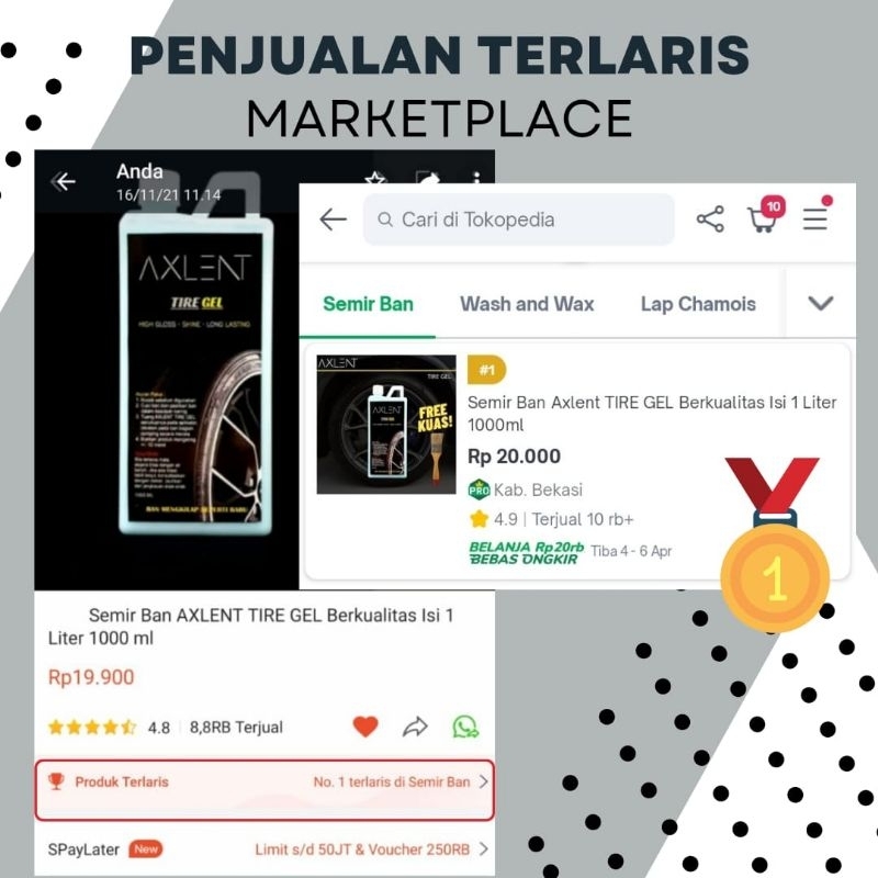 Semir Ban AXLENT TIRE GEL Berkualitas Isi 330 ml