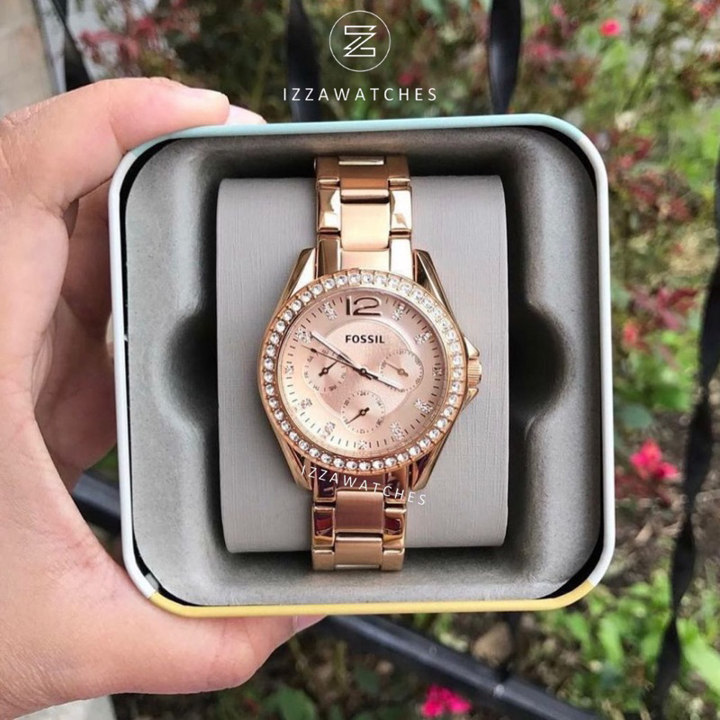 ES-2811 Riley Multifunction Rose-Tone Stainless Steel Watch