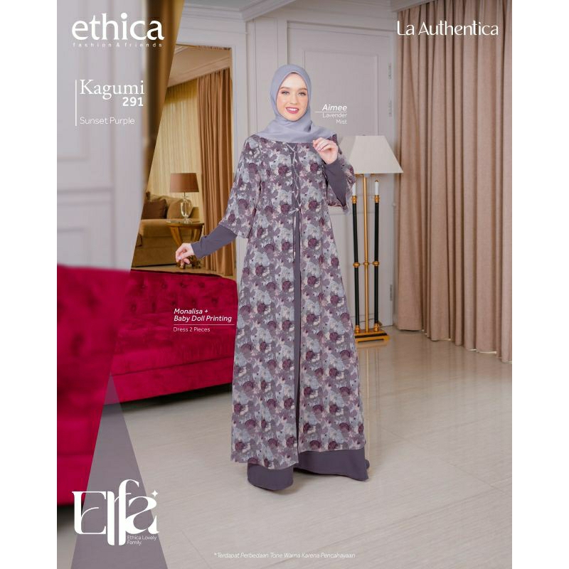 Ethica Elfa 291 Sunset Purple Kagumi 291 Kahfi 278 Kagumi Kids 143 Kahfi Kids 198 Baju Muslim Gamis Sarimbit Keluarga Family Series Terbaru Ori Lebaran 2023