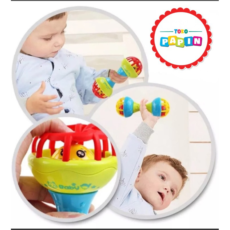 TokoPapin Mainan Bayi Kerincingan Rattle Teether Stick Gigitan Anak Bayi BPA Free