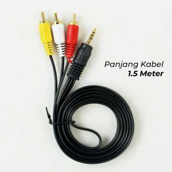 Kabel Audio Video 3.5 mm to RCA 1.5 M - NB114 OFC AUDIO VIDIO/S VHS-HIGH GRADE CABEL penghubung smartphone dengan perangkat audio video seperti speaker atau televisi