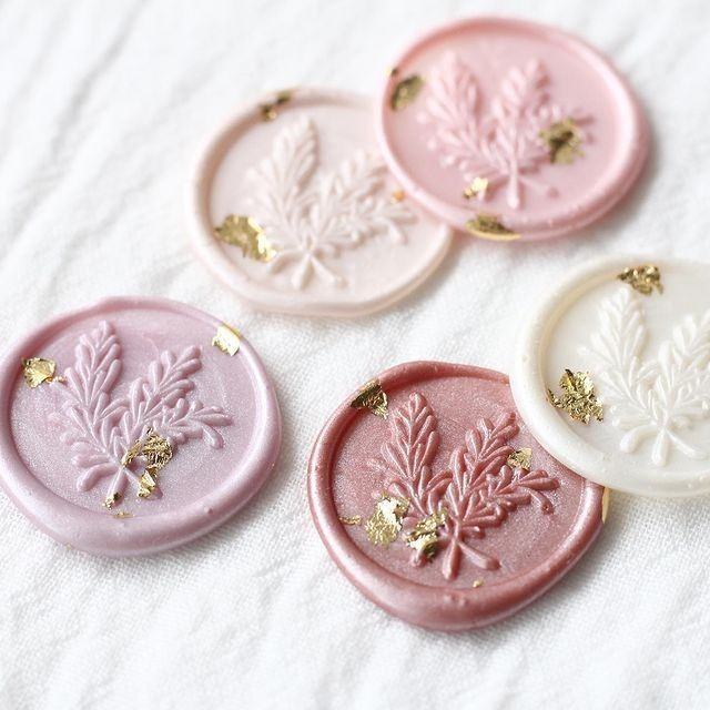 

(N.05) Rosemary Wax Seal + Gold Flakes / Wax Coin - 1 Pcs seal wax coin sticker siap pakai ready stock (Include double tape)