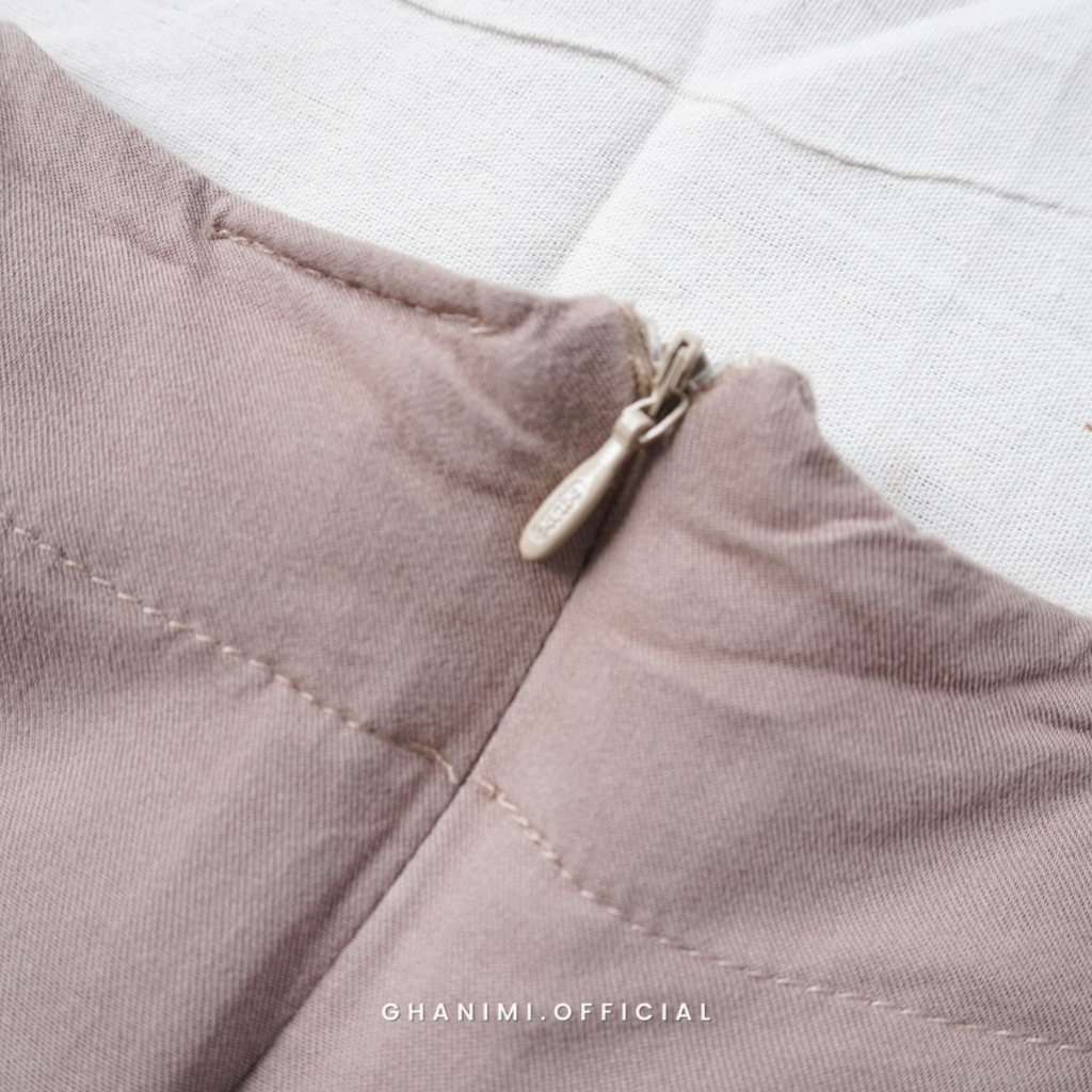 Ghanimi - Eliv Dress / Dress Panjang Ruffle / gamis panjang / dress terbaru / dress casual simple / gamis simple panjang lengan karet wudhu friendly