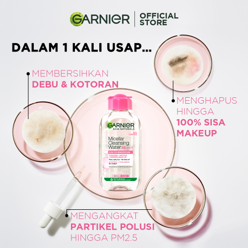(PAKET HEMAT ISI 3) Garnier Micellar Water Pink - 400 ml - Skincare Pembersih Wajah Kulit Sensitif
