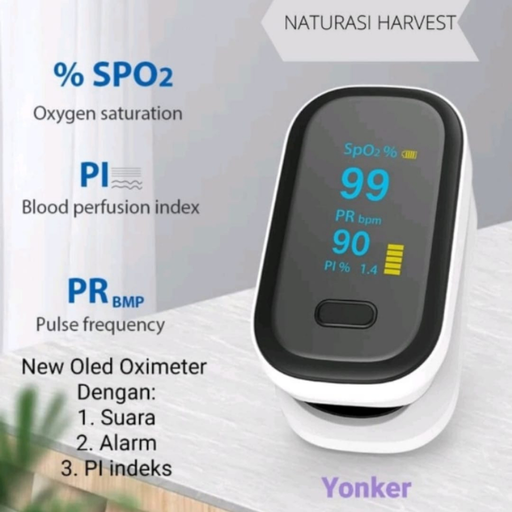 Oximeter fingertip Oxymeter saturasi pengukur kadar oksigen spo2 dan detak jantung