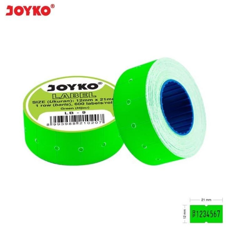 

Kertas Label Harga / Price Label Roll Joyko 1 Baris Warna Hijau LB 9