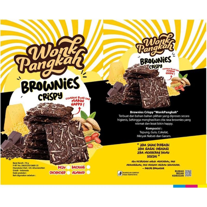 

brownies crispy/ briwnies renyah/brownies crispy murah. kemasan 70g