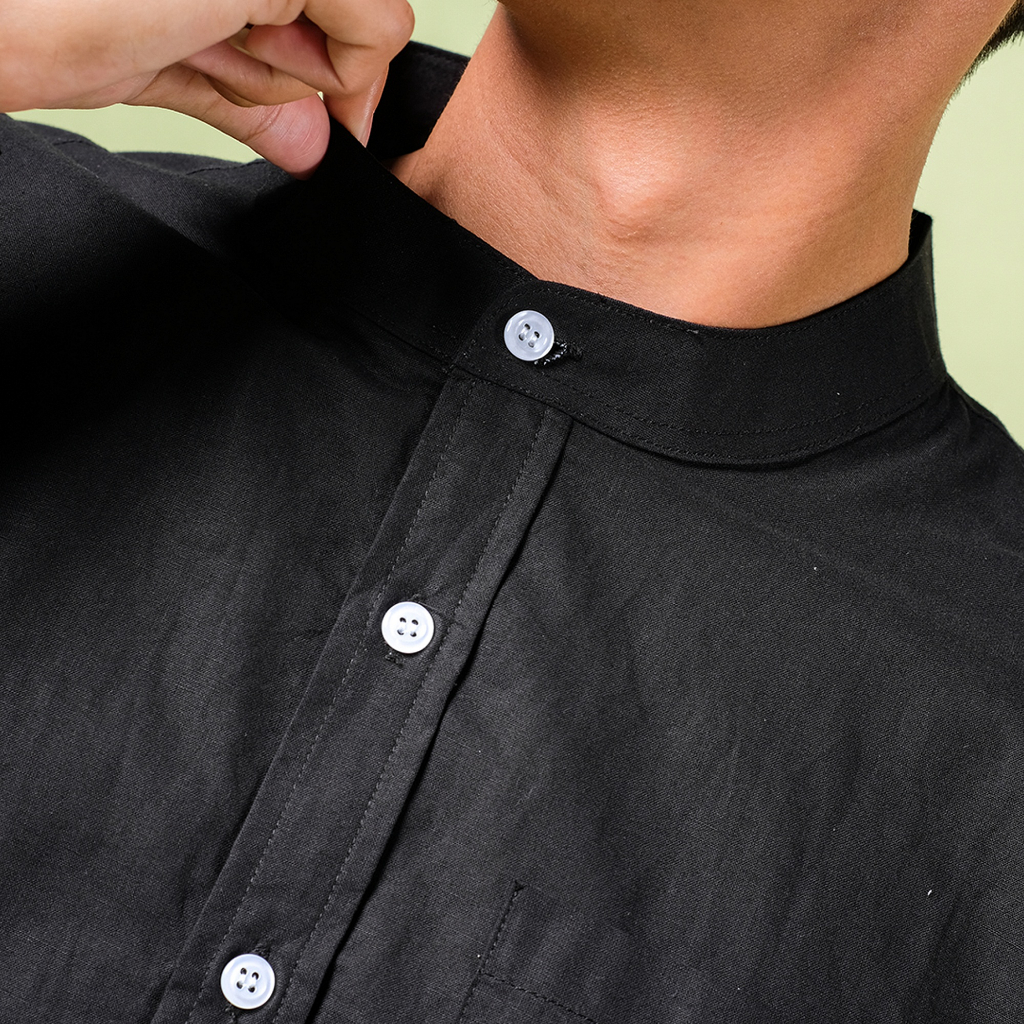 Orca Kemeja Panjang Basheer Shirt Carbon Black