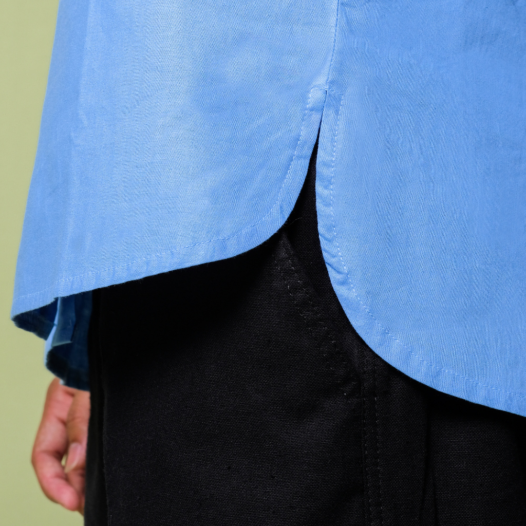 Orca Kemeja Panjang Basheer Shirt Cerulean Blue