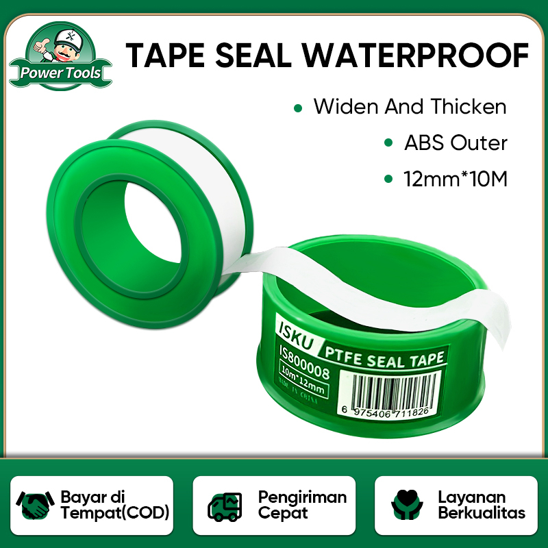 ISKU Seal Tape PTFE Sealtape Thickened High Density Sealtip 12mm*10m Tape Seal Waterproof Tools Houshold Faucet Interface