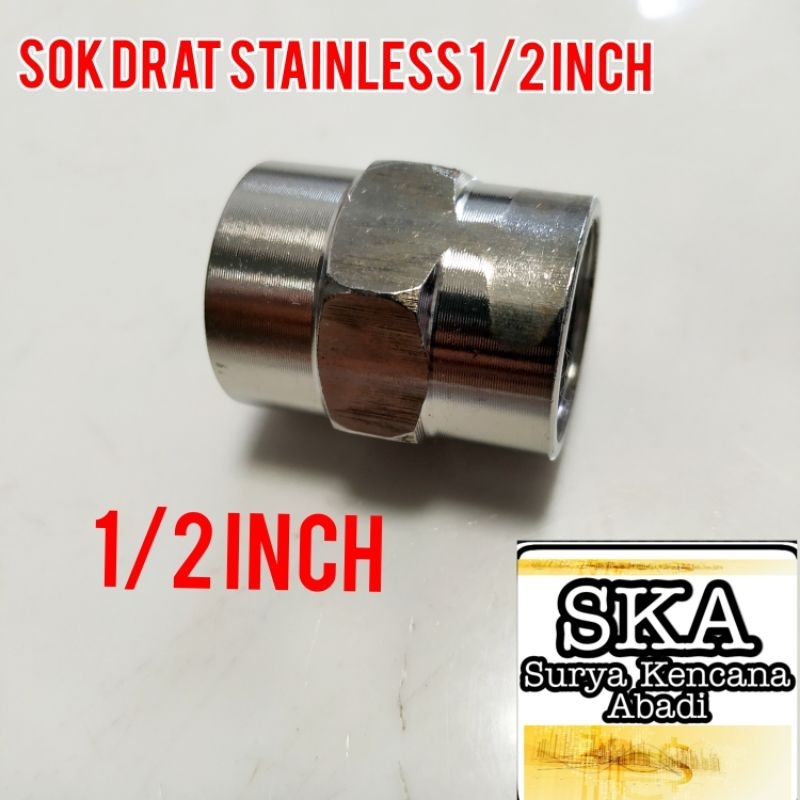 double nepel sok drat dalam stainless