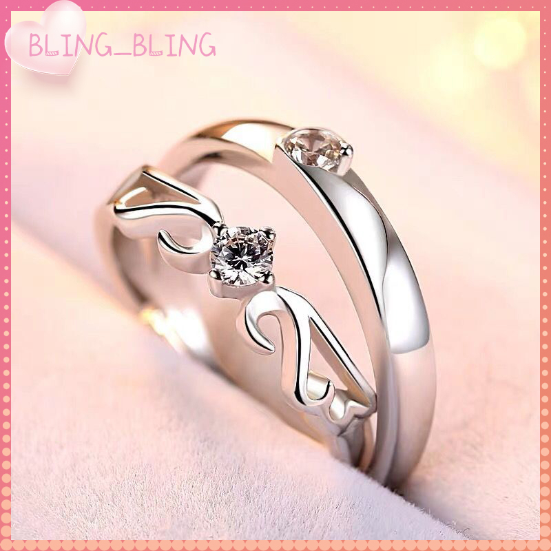 Cincin pasangan simpel/Cincin Pasangan pria Wanita Berlian/Cincin Kupu-kupu cantik