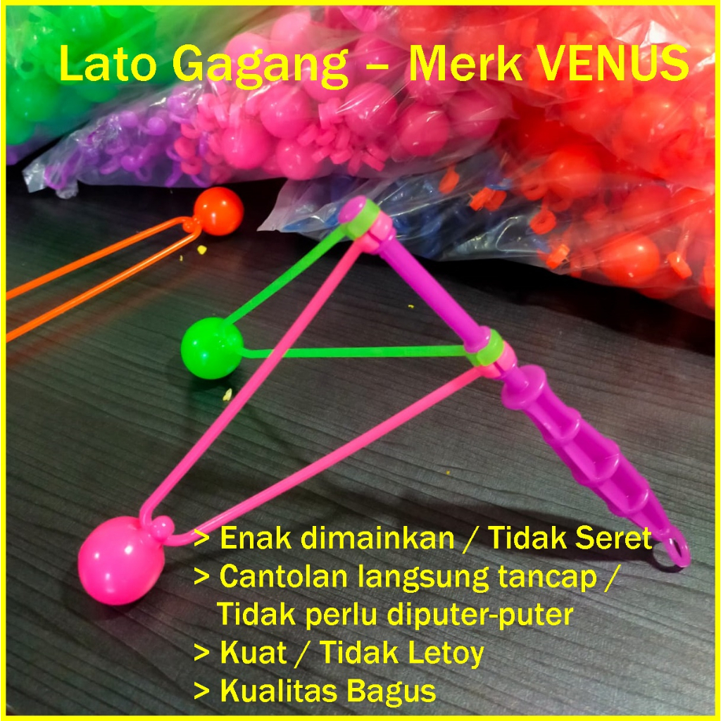 PAKET Isi 12pcs Lato Lato Gagang Kecil Sedang Besar Ukuran 9cm 13cm 20cm Latto Latto Matic Mainan Bola Plastik Anak