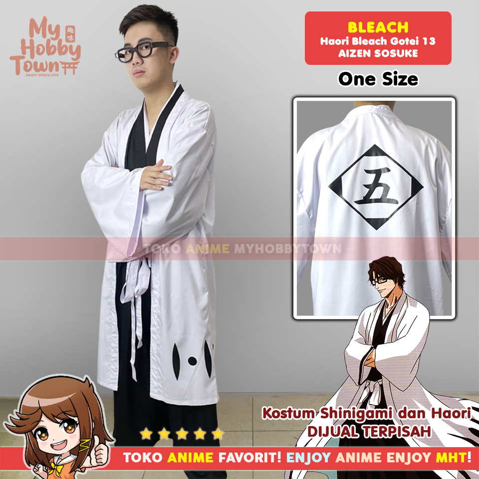 Jubah Haori Anime Bleach Gotei 13 Aizen Sousuke 5 Kostum Cosplay