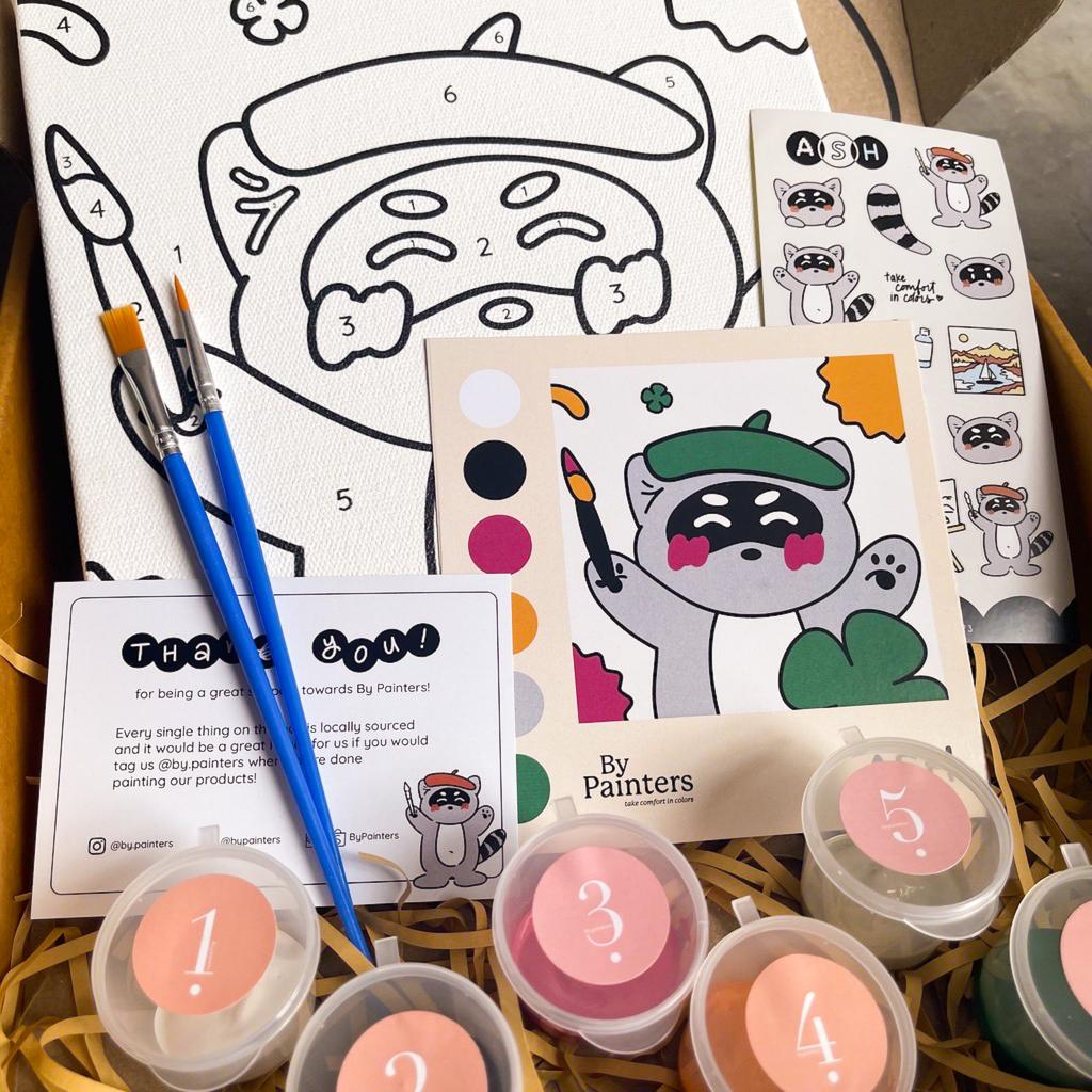 

Paint By Number [ASH] | ByPainters | Painting Set | 20x20cm Kanvas & 6 Akrilik | Kit Melukis