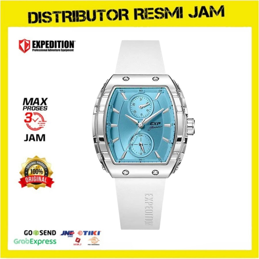 Jam Tangan Wanita Expedition E6782BF E 6782 BF White Blue