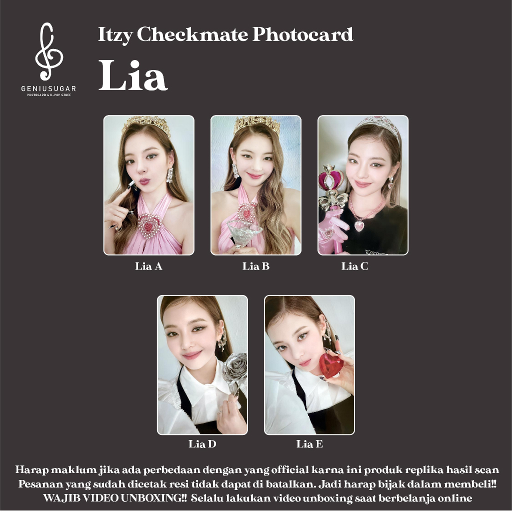 [REPLIKA ITZY] PHOTOCARD CHECKMATE UNOFFICIAL