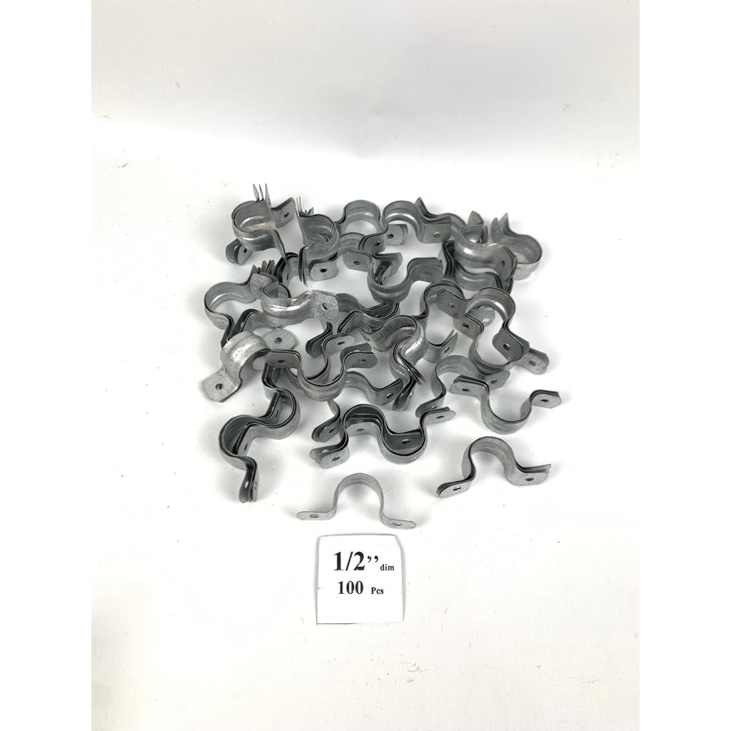 KLEM BESI PLAT PIPA UKURAN 1/2 INCH ISI 100 BIJI / PACK HARGA MURAH BARANG BERKUALITAS