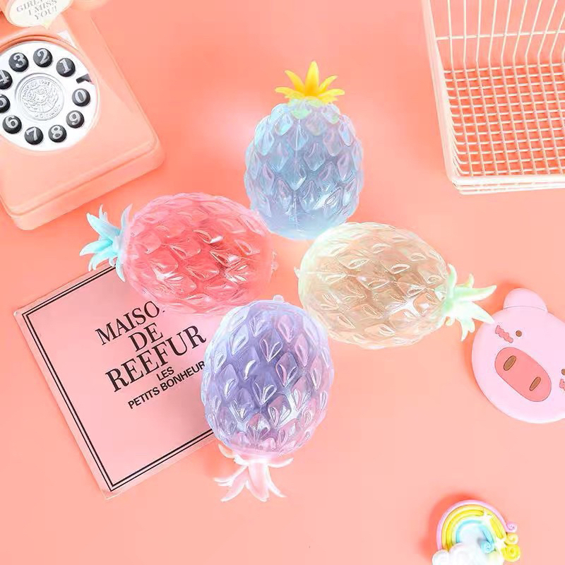 Mainan Squishy Glitter Mainan Nenas Glitter Pencet Anti Stress By MITRA