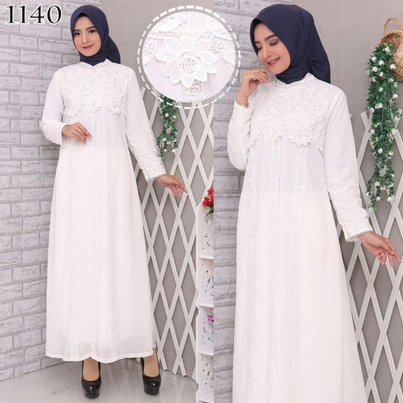 Gamis Putih Tulang Gamis Wanita Gamis Umroh Gamis Manasik Gamis Pengajian Gamis Murah Agnes Hijab