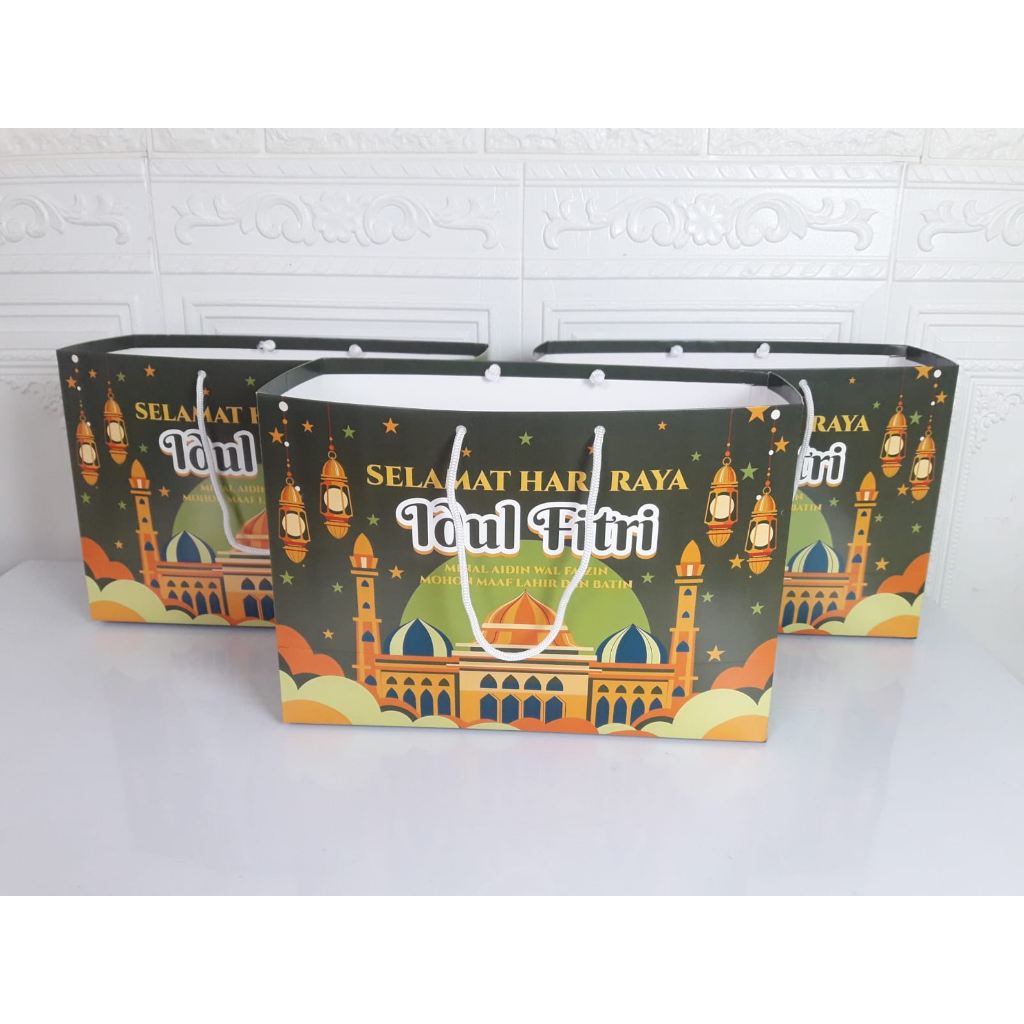 

paperbag custom lebaran / paperbag lebaran / paperbag hampers / paperbag idul fitri / goodie bag idul fitri