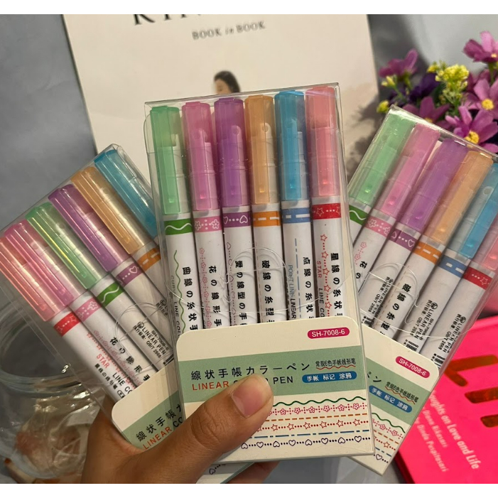 

PEN LINEAR MOTIF WARNA WARNI - 1SET ISI 6PCS