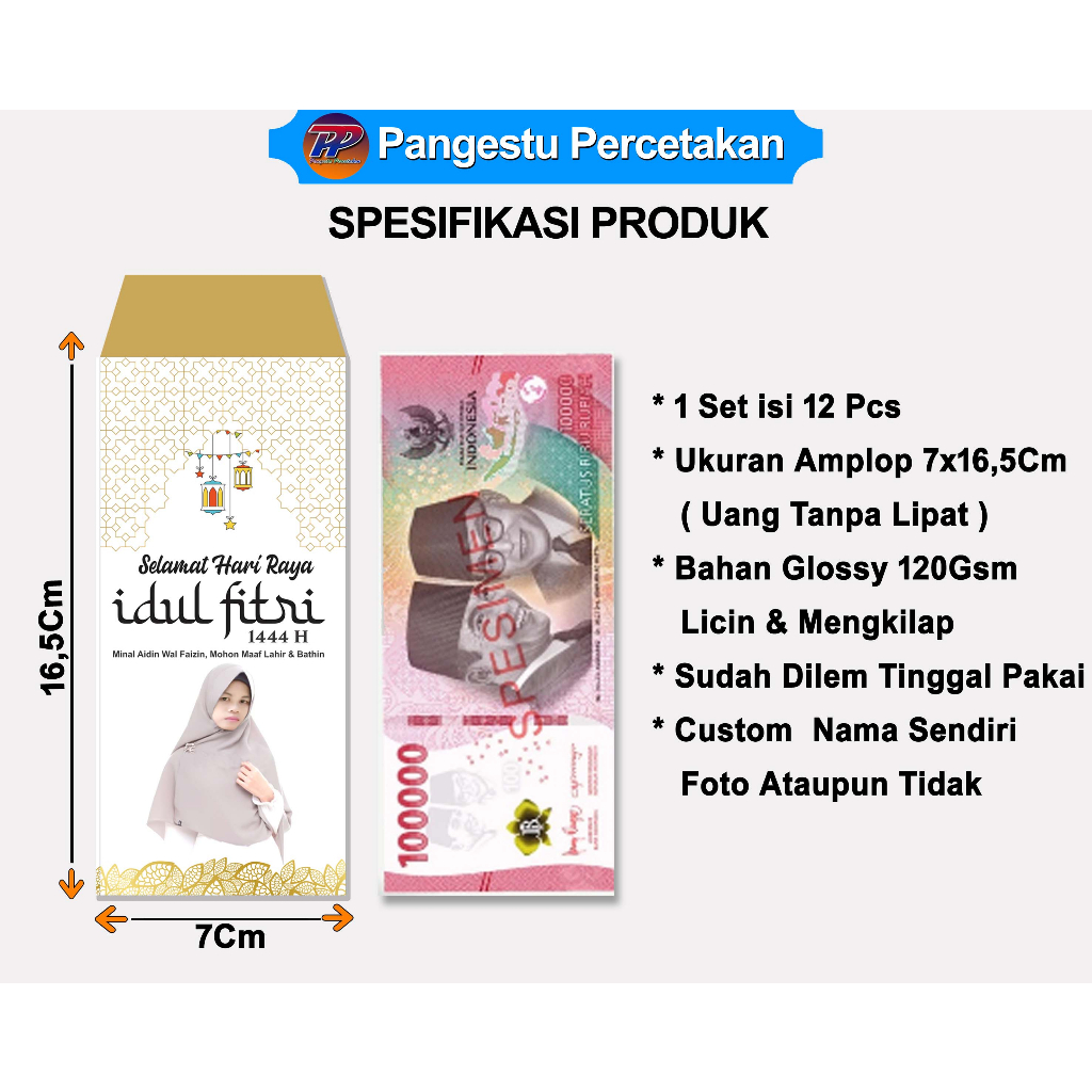 

(10pcs) AMPLOP ANGPAU LEBARAN CUSTOM NAMA & FOTO UKURAN JUMBO