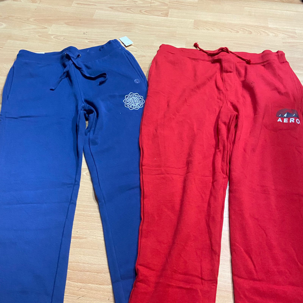 AEROPOSTALE Men Joggers Sweatpants Pria High Quality Fleece Original Cotton Merah Navy Celana