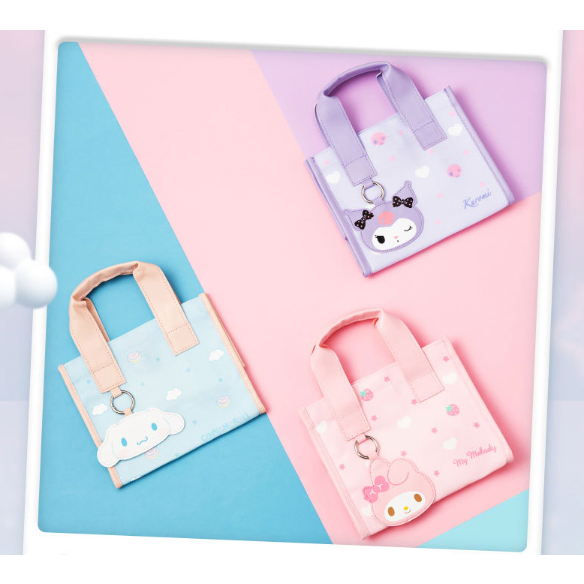 MINISO x SANRIO ( TOTEBAG ) Cinamoroll My Melody tas makan -  (Kode 10425))