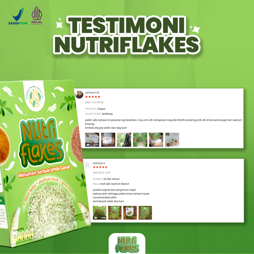 3 BOX NUTRIFLAKES 100% ORIGINAL OFFICIAL 3 BOX | Sereal Umbi Garut Asam Lambung Bisa Untuk Diet Sehat Secara Alami NUTRIFLAKES